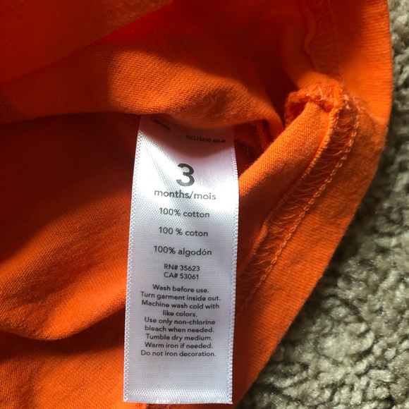 Carter's baby orange Halloween jack-o-lantern tee - Picture 3 of 4